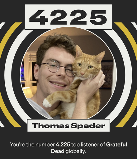 fortunately, spotify wasn’t able to detect that the time was split between me and mr. pig